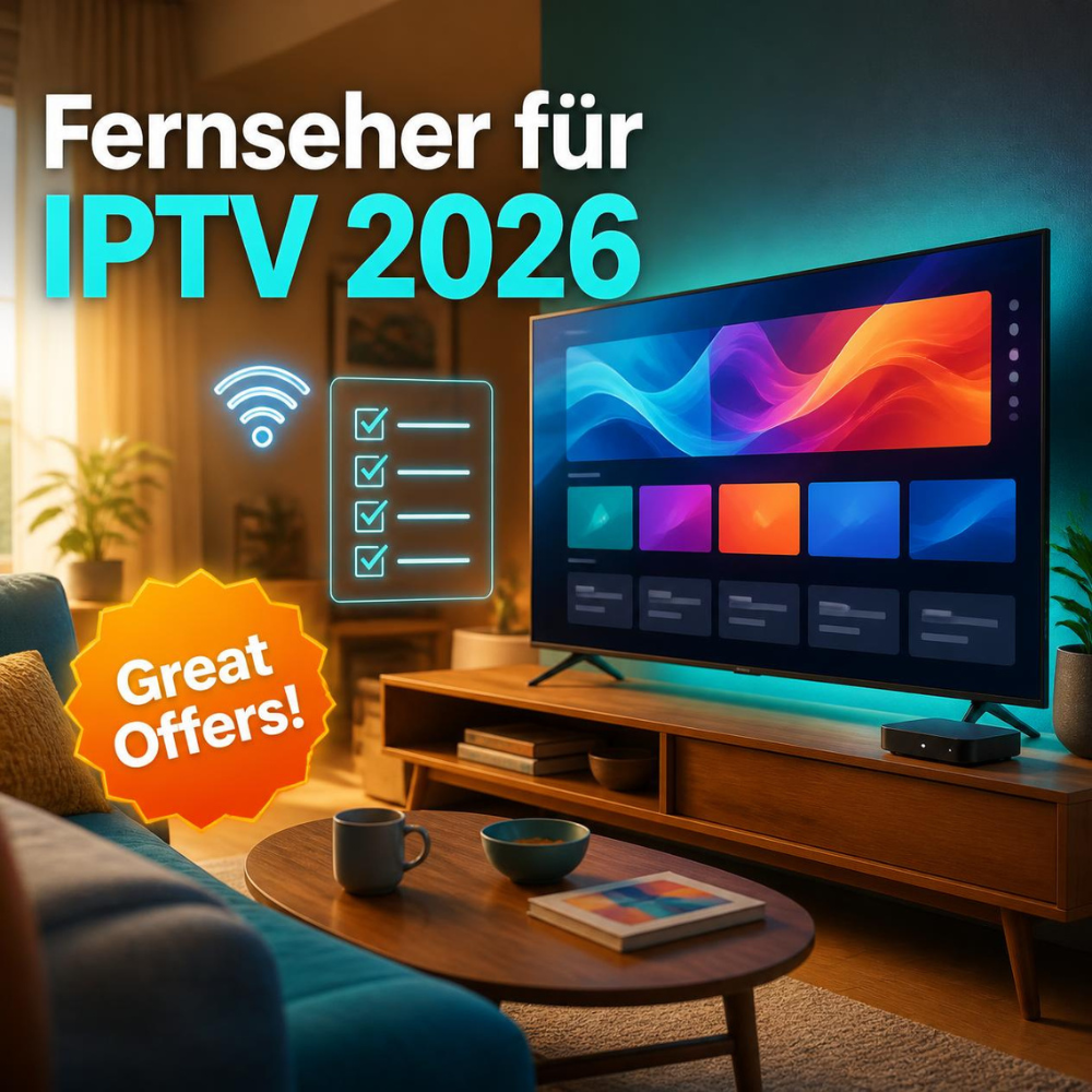 Ratgeber Fernseher für IPTV 2026 mit TV, Tablet und Kompatibilitätsprüfung